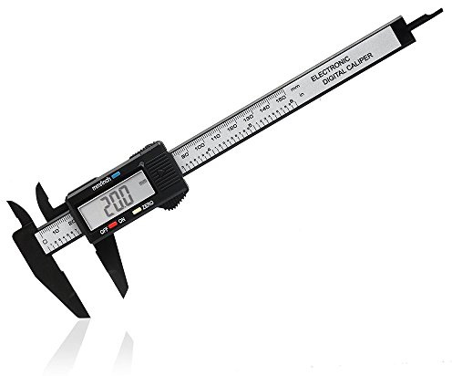 Digitaler Messschieber, Digital Schieblehre analog 150mm/6" mit Klarem Lcd und Backup Batterie, Bremsscheiben Durchmesser Messgerät für Außen-, Innen- und Tiefenmaß, Schwarz