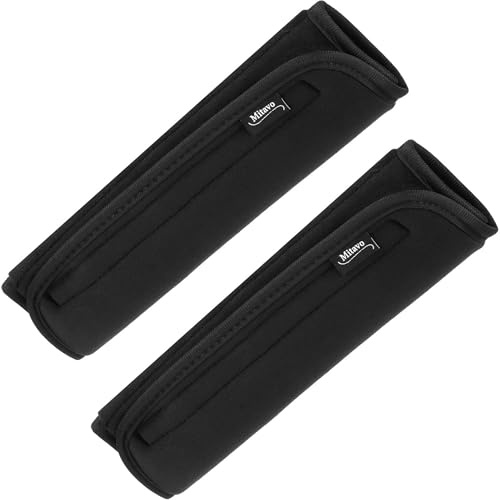 Mitavo Universal Auto Gurtpolster Set, 2 Stück in Schwarz, 25x7 cm Groß - Weiche Sicherheitsgurt Schutzkissen Gürtelkissen Schulterpolster für Komfort & Schutz, Kindersitz, Rucksack und Taschen