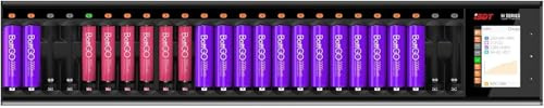 ISDT N24 Batterieladegerät, 24 Slots AA AAA Eneloop NI-MH NI-CD Li-lon LiHv Life Ladegerät Batterien LCD Display Laden Akku Entladen Radfahren Aktivierung Gehäuse aus Aluminiumlegierung
