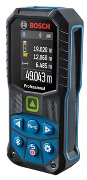 Bosch Professional Laser-Entfernungsmesser GLM 50-27 CG | grüner Laser, Reichweite bis 50 m, 3,7V Li-Ionen-Akku, USB-Kabel, robust, IP65, Bluetooth-Übertragung, Schlaufe, Tasche