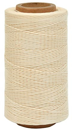 Wachsfäden 284 Yards 150D 0.8MM Ledergarn Wasserdicht Wachsfäden für Schuh Reparatur Buchbinden Leder Handwerk DIY (Beige)