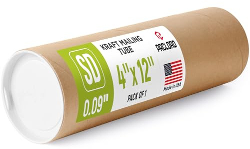 Paclord Versandrolle aus verstärktem Kraftpapier, 10,2 x 30,5 cm, mit 2 Kappen, 1 Stück