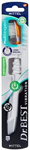 Dr.BEST Vibration multi expert Zahnbürste, Mittel (1 Stück), für eine gründliche 3-Zonen-Reinigung mit der Kraft von 20.000 Vibrationen pro Minute