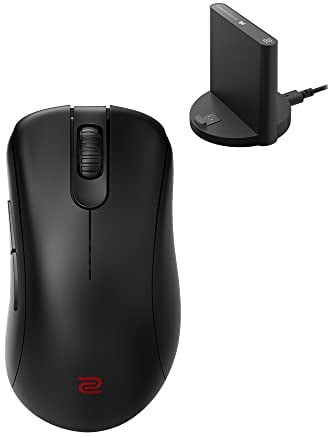 BenQ - Zowie EC2-CW Kabellose Ergonomische Esports Gaming Maus, Verbesserter Empfänger, Mausrad mit 24 Stufen, Ohne Treiber, Mittlere Größe, Schwarz