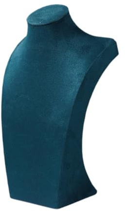 kowaku Halskettenständer, Halsketten-Mannequin-Halter, Ständer, Schmuckdisplay aus Samt, Büste, Anhänger, Ketten-Organizer für Shows, Requisiten, Grün, 30 cm Höhe