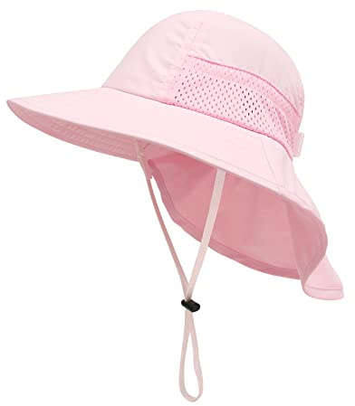 SEYUFN Baby Sonnenhut Mädchen Jungen Halskappe Kinderschutz Eimer Hüte Atmungsaktiver Baby Mädchen Strandhut Kleinkind Sommerhut