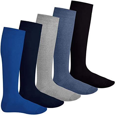Footstar EVERYDAY! 5 PAAR Damen & Herren Kniestrümpfe Lange Socken kniehoch