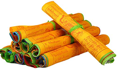 Oun Nana Tibetische Gebetsfahnen – 100 Stück (25,4 x 27,9 cm) Buddhistische Meditationsfahnen aus Satin, Affirmation, Windpferd-Gebetsfahnen für drinnen und draußen, Rot, 25,4 x 27,9 cm