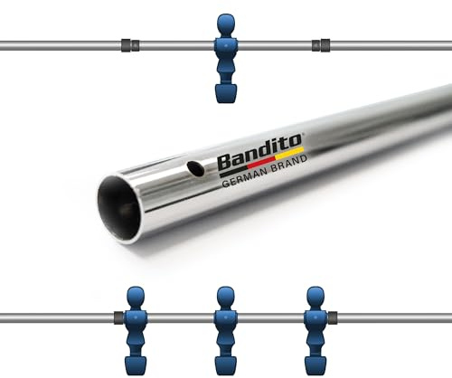 Bandito Kickerstange 13 mm Hohlrohr für Tischkicker, verchromt – Ersatzstange für alle gängigen Fußballkicker mit geschraubten Spielfiguren, kompatibel mit 13 mm Lagern, Soccer 3-Loch-Stange für Profi