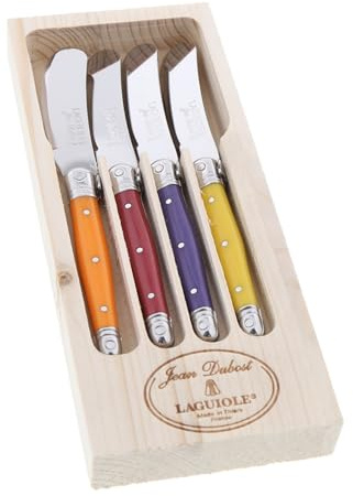 Jean Dubost Laguiole 97455 Kasten mit 4 Frühstücksmessern, ABS, farblich Sortiert
