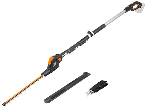 WORX WG252E.9 Akku Teleskop Heckenschere, 1340 /min, 45cm Schnittbreite, 10-Fach Verstellbarer Teleskopstiel bis 3,20 Meter Höhe, PowerShare kompatibel (Ohne Akku & Ladegerät)
