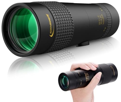 Aurosports 10-30x40 Zoom Monokular Teleskop Erwachsene, Bak4 Prisma Dual Fokus Fernrohr Kompakt Monokulare für Wildtiere Vogelbeobachtung Wandern Jagd Camping,Geschenke für Männer
