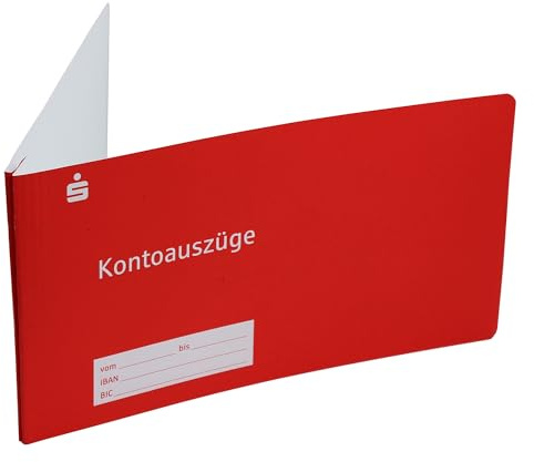 25 x Sparkassen Hefter Kontoauszugshefter für Kontoauszüge, Mappen, Kontoauszugsmappen (rot)