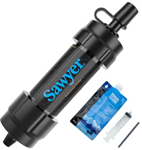 Sawyer Mini PointONE Wasserfilter Outdoor Notversorgung enfernt 100% Mikroplastik und 99,99999%* Aller Bakterien