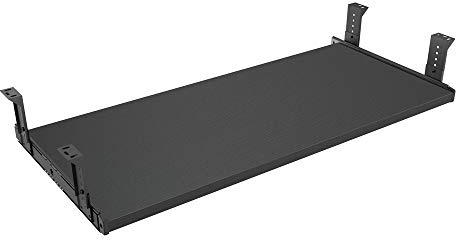 FRMSAET Möbelzubehör Büroproduktanzüge Hardware 53 cm / 60 cm / 76 cm Tastaturschubladen Holzhalter unter dem Schreibtisch Höhenverstellbare Plattform. (76 cm, schwarz)