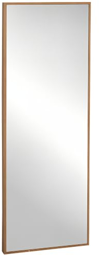 HOMCOM Wandspiegel Garderobenspiegel 125 x 45cm mit Holzrahmen Natur | Flurspiegel, Ganzkörperspiegel, Hängespiegel, Wohnzimmerspiegel, für Schlafzimmer