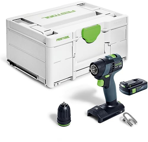 Festool Akku-Bohrschrauber TXS 18-Basic-3,0-18V Akkuschrauber 3,0 Ah | Kompakte Bohrmaschine im Systainer - 18 V Li-Ion Akku - Ergonomischer Bohrschrauber für Profis - Wechselbohrfutter