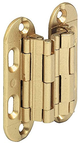 Gedotec Möbelscharnier Aufschraubscharnier Türscharnier SEPA 180 Grad für Möbel & Schränke - Türband für unsichtbaren - verdeckten Anschlag - 88 x 18 mm - Messing matt - 1 Stück Messing-Scharnier