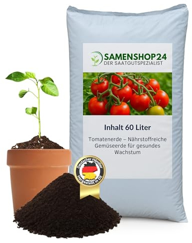 Samenshop24® Samenshop24® Tomatenerde (Gemüseerde), Inhalt: 60 Liter (3 x 20), Hochwertige Spezialerde in Gärtnerqualität