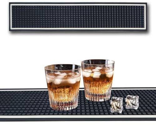 Barmatte,LIBRNTY Bar Service Mat (60 x 10.5 cm) Premium-Barmatte,Cocktail-Sets,Glas-Trockenmatte,strapazierfähige und stilvolle für Verschüttungen,Ideal für Kaffeemaschine & Küche (B001)