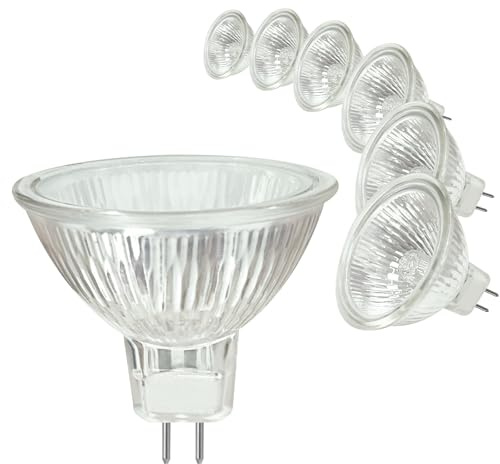 MR16 Halogen Leuchtmittel 12V 20W, CNMTCCO GU5.3 Dimmbar Warmweiß 2700K 6er Pack Warmweiß Reflektor, 36° Abstrahlwinkel, für Decken-, Einbau- & Schienenbeleuchtung