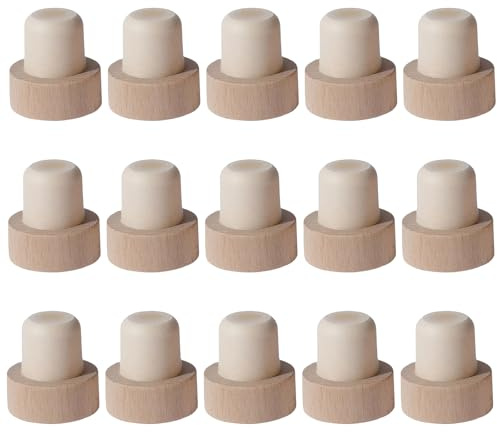 15 Stück Flaschenverschluss Universal – Wiederverwendbare Weinflaschenverschlüsse aus Kunststoff, Luftdicht, BPA-frei, Hitzebeständig, Passend für Wein, Bier, Öl & DIY – Kein Holz