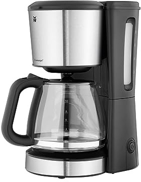 WMF Bueno Filterkaffeemaschine 10 Tassen – elegante Kaffeemaschine aus Edelstahl mit 1,25 l Glaskanne und Tropfstopp, Warmhalteplatte, Schwenkfilter und Abschaltautomatik, für stilvollen Genuss