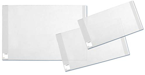 HERMA 20223 Buchumschläge 26,5 x 54 cm Basic, 3 Stück, Buchhüllen mit Beschriftungsetikett und Kantenschutz aus abwischbarer Polypropylen-Folie, Buchschoner Set für Schulbücher, transparent