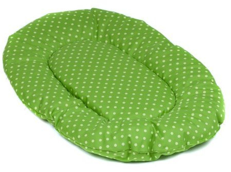 adena Hundekissen oval 70 x 42 cm - Tupfen grün