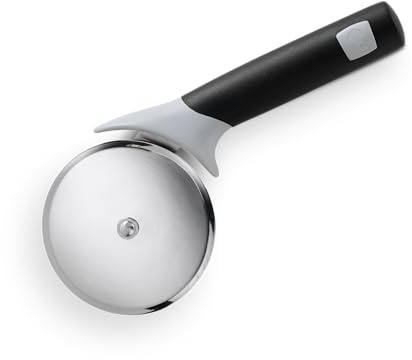 Weber Pizzaschneider, mit extra großem Schneiderad für dicke oder dünne Pizzaböden, aus Edelstahl, mit Komfortgriff, spülmaschinenfest - Schwarz/Silber (6690)