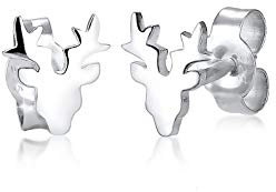 Elli Damen Ohrringe Hirsch Geweih Wiesn Weihnachten Tier Ohrstecker Filigran in 925 Sterling Silber