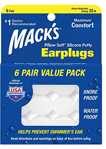 Mack's Pillow Soft Silikon-Ohrstöpsel, 6 Paar