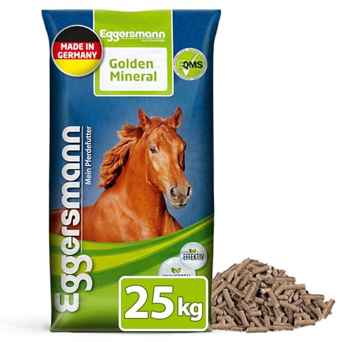 Eggersmann Mein Pferdefutter Golden Mineral 25 kg – Mineralfutter für Pferde & Ponys – Nährstoffreiches Pferdefutter zur optimalen Rundumversorgung – Zur Ergänzung des Grundfutters