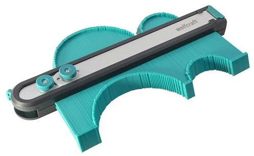 wolfcraft Konturlehre PRO - Nadelschablone mit 250 mm Breite, 168 Taststifte, Teleskopschiene bis 700 mm - Konturen Abtasten und übertragen - Laminat oder Fliesen verlegen - 6980000