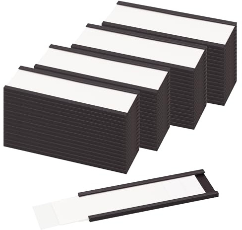 LLPT Magnetische Etikettenhalter | 50 Stück | 25MM x 75MM | Beschreibbare Magnet-Etiketten für Schule Büro Whiteboards Kühlschränke Magnettafeln (MH2175)