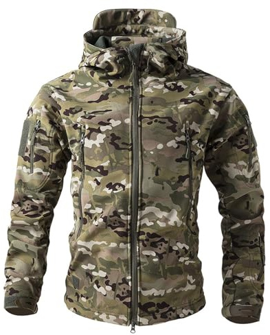 MOKBAY Taktische Jacke Herren Camo Hunting Jacke Militär Flecktarn Tarnjacke Tarnung Feldjacke Tactical Jagdjacke Bundeswehr Softshelljacke