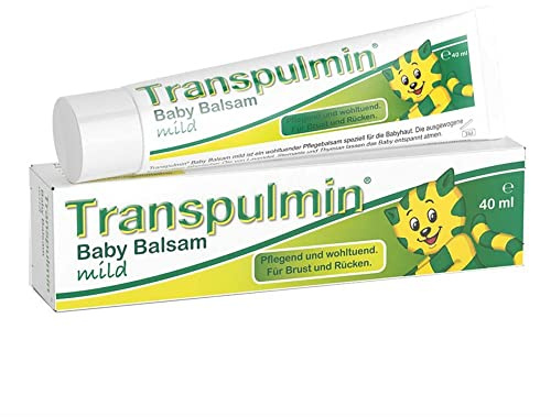 Transpulmin Baby Balsam mild: Wohltuender Erkältungsbalsam für Kinder ab 3 Monaten, bei Erkältung, Husten und Schnupfen, 40 g Balsam