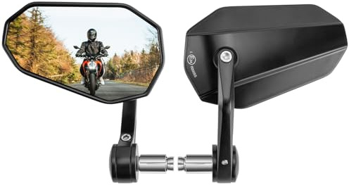 NIGOOLATA Lenkerendenspiegel Motorrad Rückspiegel E-geprüft