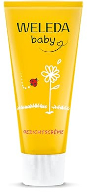 WELEDA Bio Baby Calendula Gesichtscreme - Naturkosmetik Feuchtigkeitscreme mit Mandelöl & Bienenwachs zur Pflege von trockener Haut. Natürliche Gesichtspflege Creme für Babys & Kinder (1x 50ml)