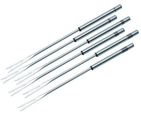KUHN RIKON 32208 Fondue Zubehör Fleischfonduegabeln,Edelstahl 6 Stk, 27 cm, Silber