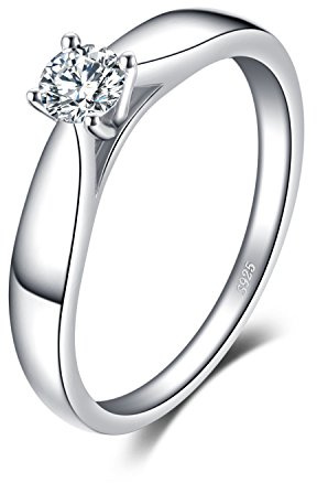 JewelryPalace Zirkonia Verlobungsring Eheringe Promise Verlobung Ring Silber 925 Damen, Solitärring Silberringe Trauringe Damenring Hochzeitsringe Antragsring Entouragering Ringe, Damen Schmuck