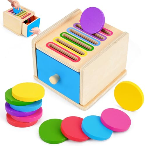 FCSONU Montessori Spielzeug ab 1 2 Jahr|Sortierspiel Steckspiel Feinmotorik | Baby Holzspielzeug ab 1 Jahr|Motorikspielzeug Kinderspielzeug ab 2, Ostern Weihnachten Geschenk Geburtstag Jungen Mädchen Toy