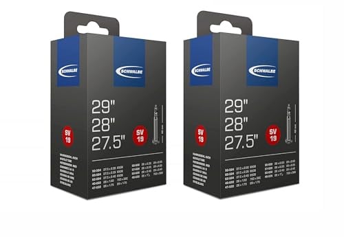 Schwalbe Unisex-Adult SV19 Fahrradschläuche, Schwarz, 29'', 28'' 27.5'' x 2er pack