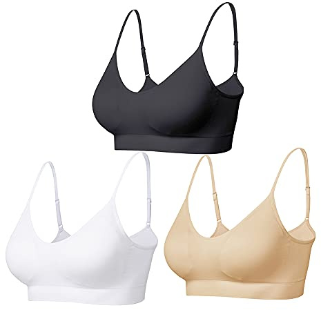 Comfyin Bustier Damen Gepolstert Sport BH Set ohne Bügel Yoga BH Top