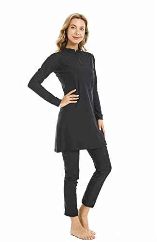 TaissBocco Muslimischer Badeanzug für Frauen Islamische Bademode 3PCS Burkini Full Coverage Badeanzug Plus Size Modest Bademode