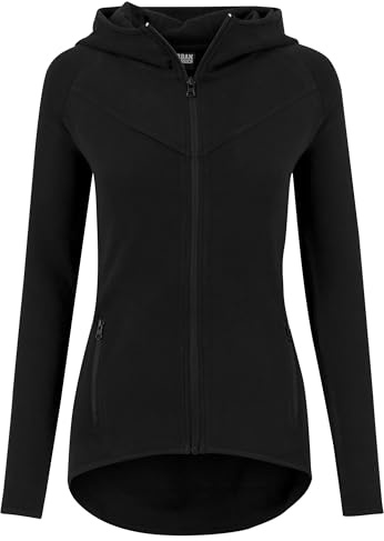 Urban Classics Ladies Athletic Interlock Zip Hoodie Frauen Kapuzenjacke schwarz