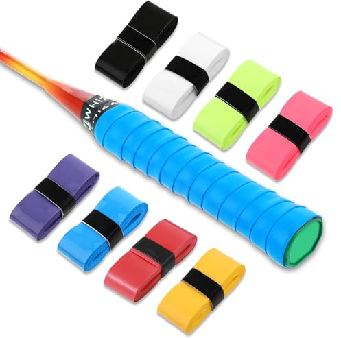 Ymapinc 8 Stück Badminton Griffband rutschfest Griffband Tennisschläger Badmintonschläger Band für Tennis Badmintonschläger Golfschläger(8 Farben 110cm)