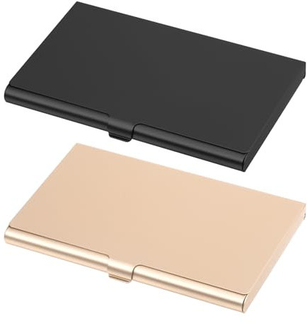 2 Stk Visitenkartenetui Aus Aluminiumlegierung,Slim Visitenkartenetui für Männer&Frauen,Pocket Metall Kartenetui,Visitenkartenhalter Metall,Visitenkartenbox,Kreditkarten Organizer Business Card Holder