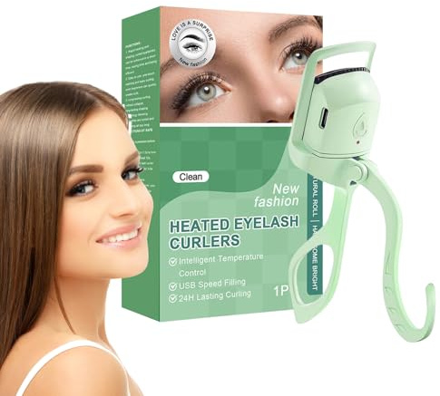 Rrlihjgu Wimpernzange, elektrisch, wiederaufladbar, beheizbar, Beauty-Gerät für Salon und Zuhause, ideal für Reisen und Anfänger, Make-up