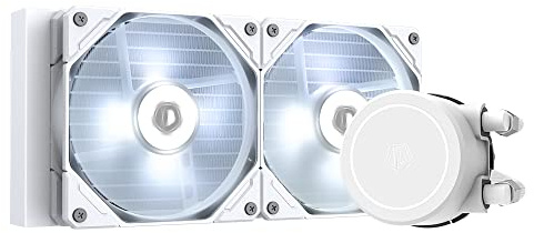 ID-COOLING FROSTFLOW X 240 SNOW CPU-Wasserkühler, AIO-Kühler, 240-mm-CPU-Flüssigkeitskühler, weißes LED-Licht, 2 x 120-mm-PWM-Lüfter, Intel 1200, 115X, AMD AM4